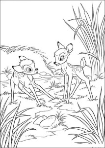 Faline i Bambi- wydrukuj i pokoloruj