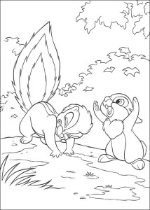 Zwierzątka w lesie- Kolorowanka Bambi