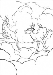 bambi i faline w chmurach