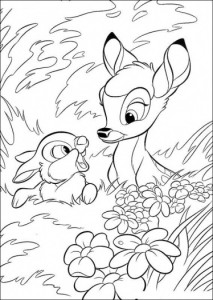 bambi i zajączek w trawie