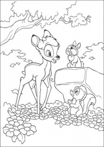 bambi na polanie pełnej kwiatów