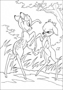 faline i bambi walczą