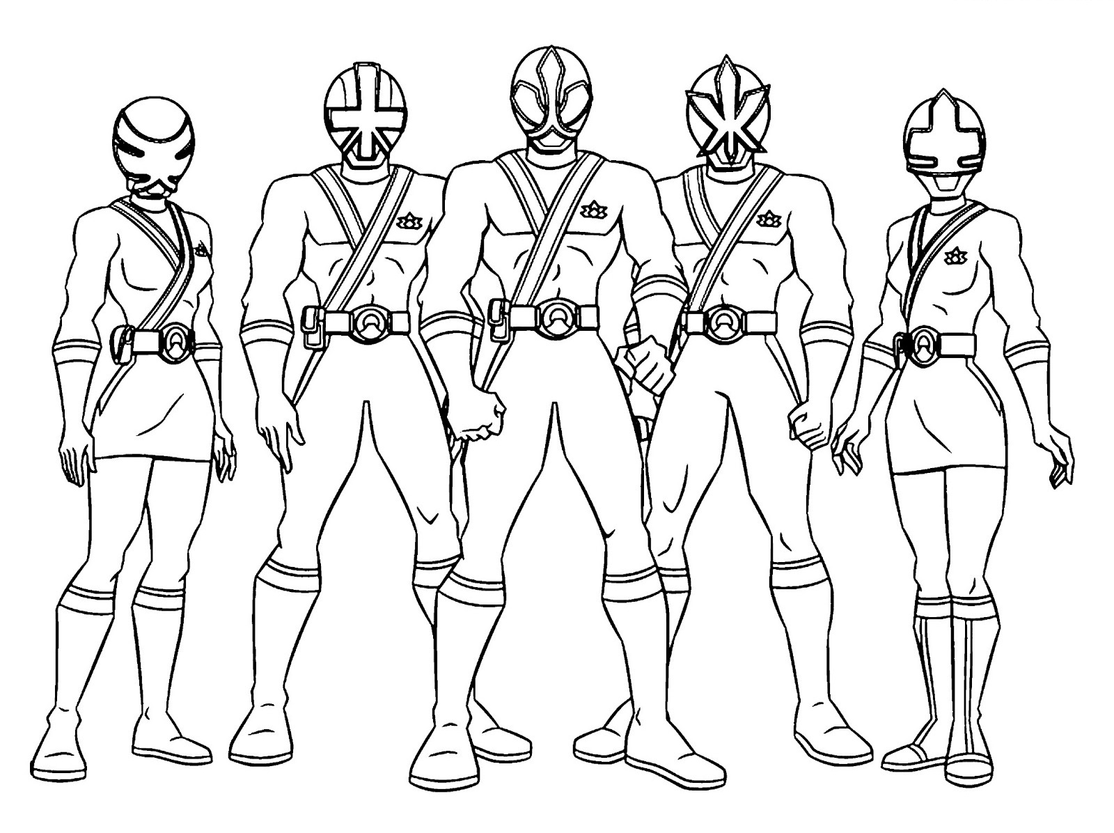 postacie z power rangers kolorowanka