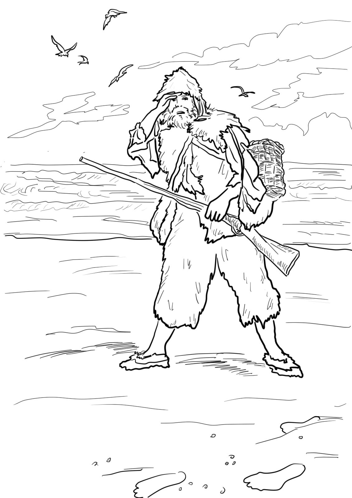 robinson crusoe kolorowanka